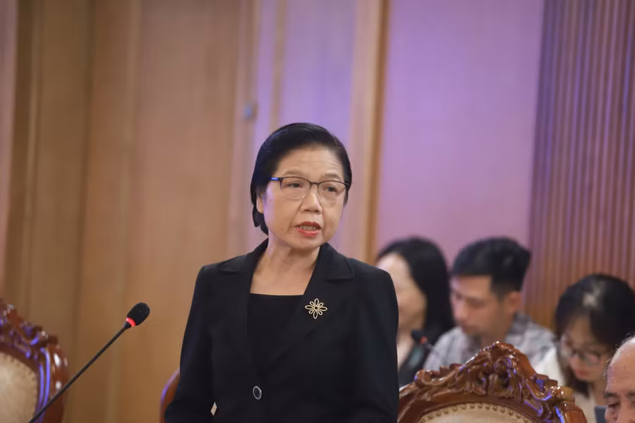 PGS.TS Lê Bạch Mai chia sẻ ý kiến tại cuộc họp. 5.JPG